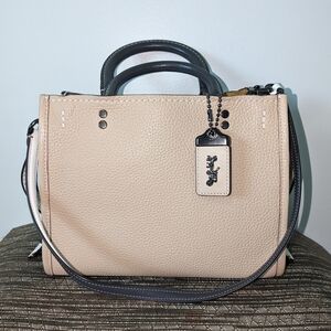 Coach Rogue 25 Pebbled Leather Beechwood Colourblock